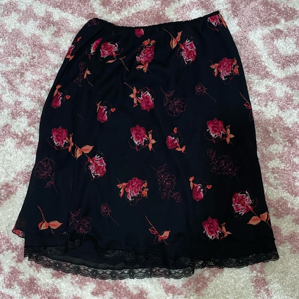 Floral semi sheer skirt